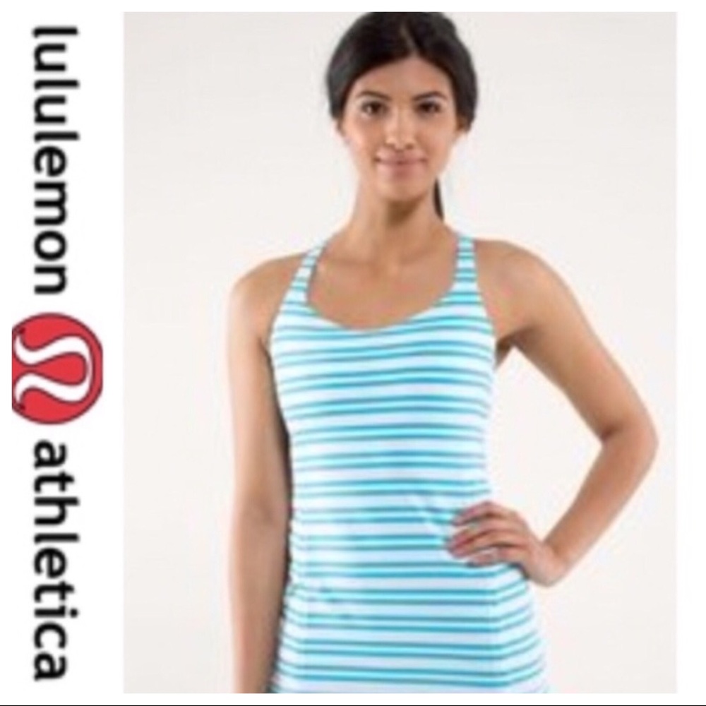 💕SALE💕 Lululemon Blue Stripe Free to be Tank Top - Picture 3 of 11